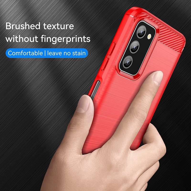 For Samsung Galaxy A03s US Version Brushed Texture Carbon Fiber TPU Phone Case(Black)