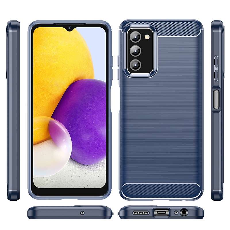 For Samsung Galaxy A03s US Version Brushed Texture Carbon Fiber TPU Phone Case(Black)