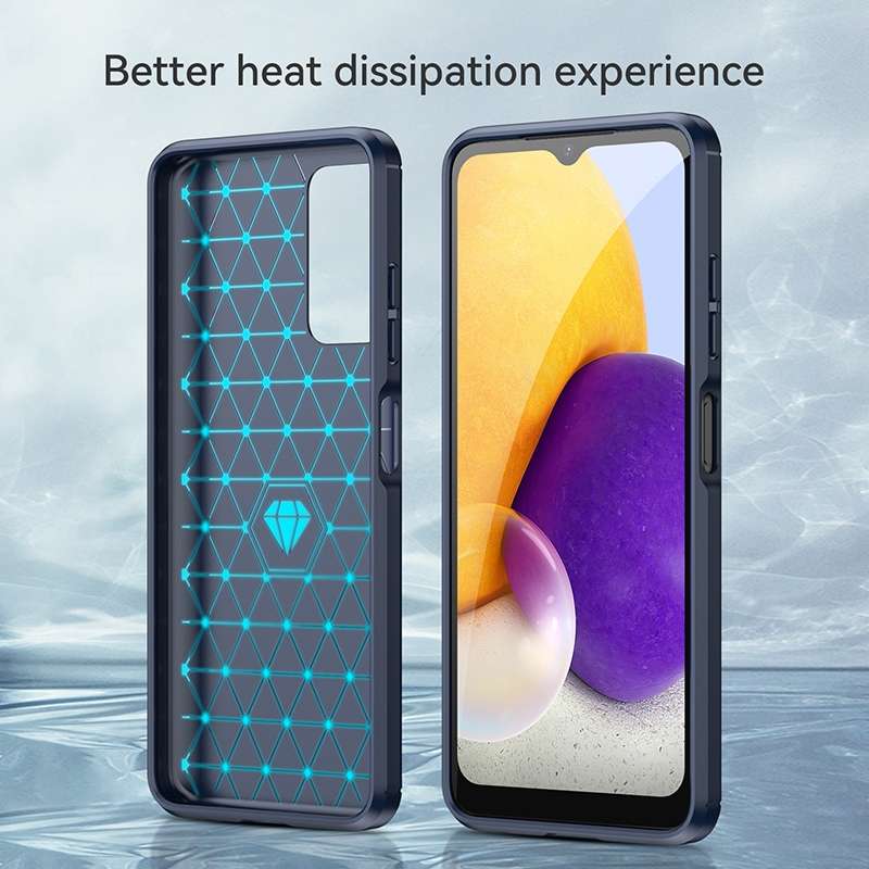 For Samsung Galaxy A03s US Version Brushed Texture Carbon Fiber TPU Phone Case(Black)