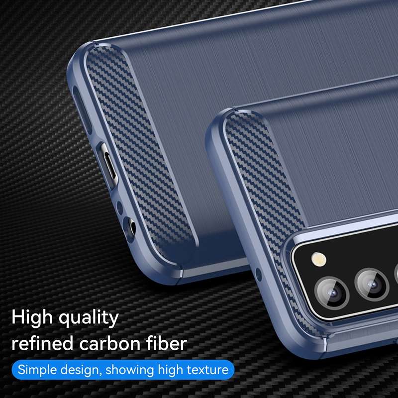 For Samsung Galaxy A03s US Version Brushed Texture Carbon Fiber TPU Phone Case(Black)