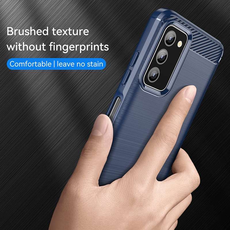 For Samsung Galaxy A03s US Version Brushed Texture Carbon Fiber TPU Phone Case(Black)