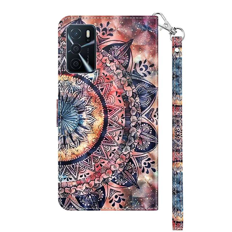 For OPPO A16 / A16s / A54s 3D Painted Leather Phone Case(Two Loving Cats)