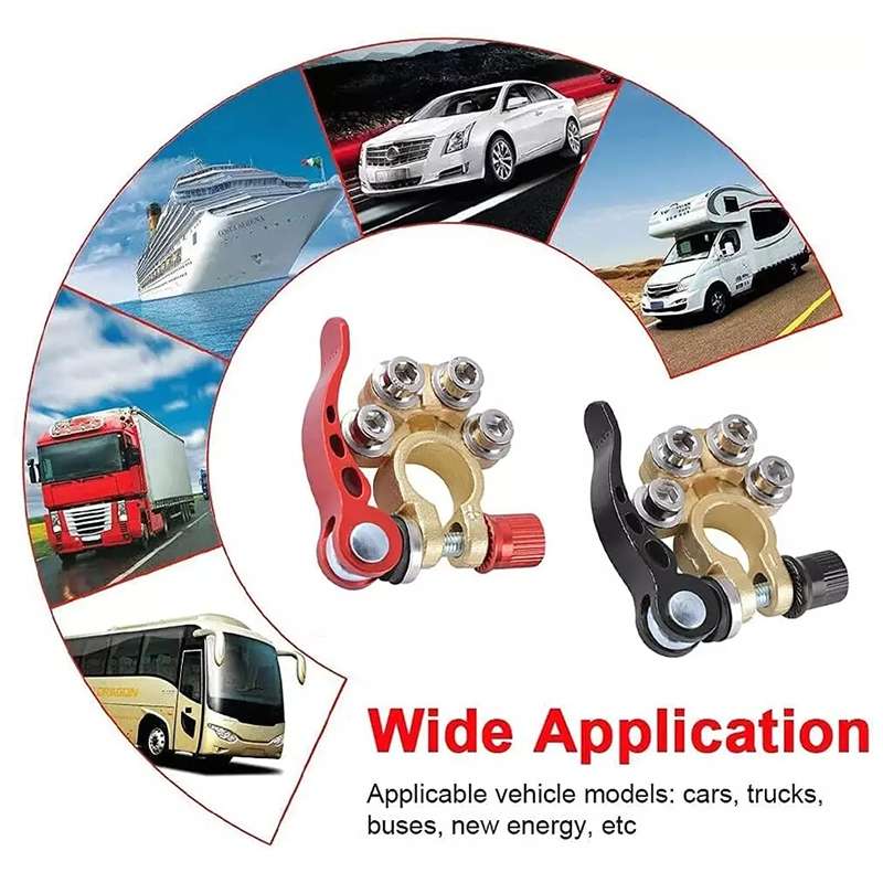 1 Pair Car Battery Terminals Quick Disconnect Cables Connectors, with L Wrench + 40A Terminal + Insu