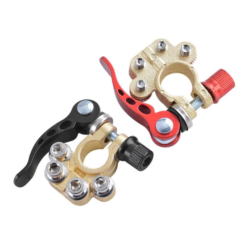 1 Pair Car Battery Terminals Quick Disconnect Cables Connectors, with L Wrench + Terminal + Insulati