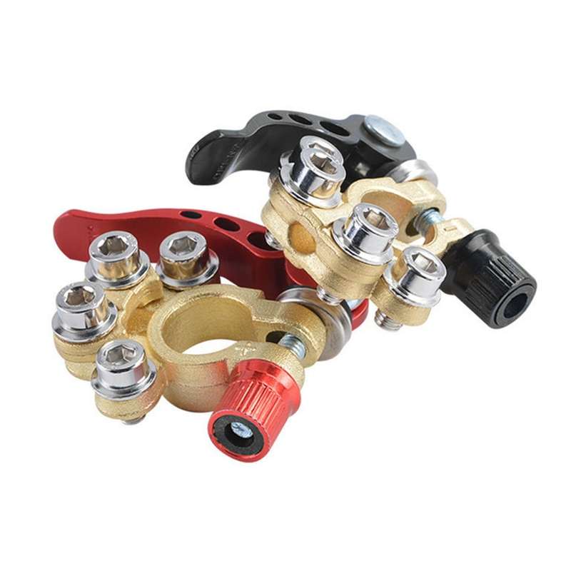 1 Pair Car Battery Terminals Quick Disconnect Cables Connectors, with L Wrench + Terminal + Insulati