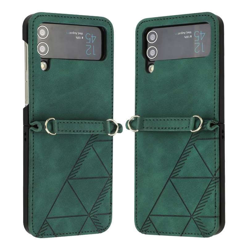 For Samsung Galaxy Z Flip4 3D Embossed Leather Phone Case(Wine Red)