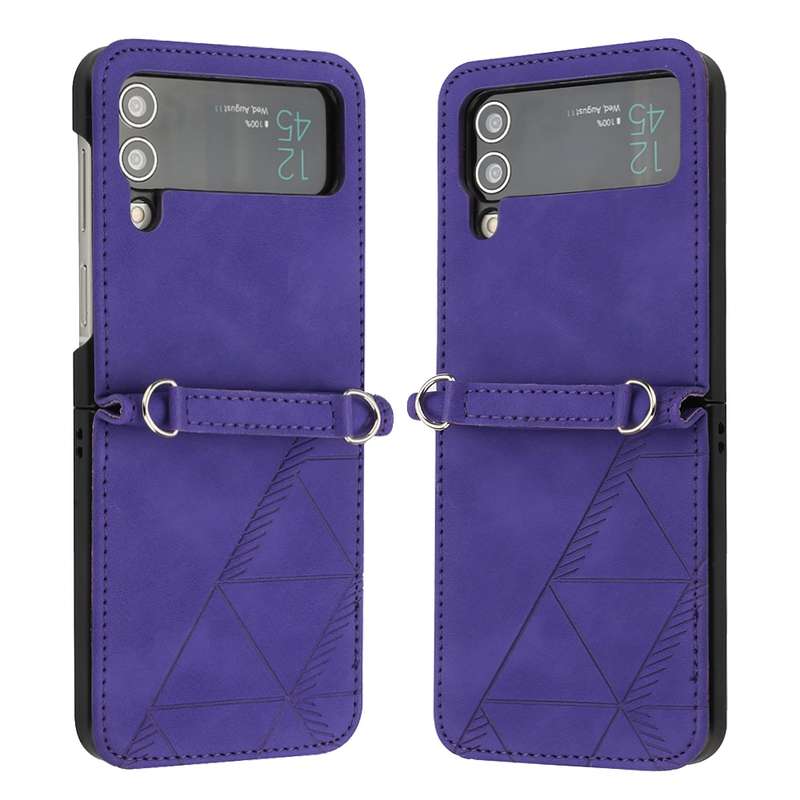 For Samsung Galaxy Z Flip4 3D Embossed Leather Phone Case(Wine Red)
