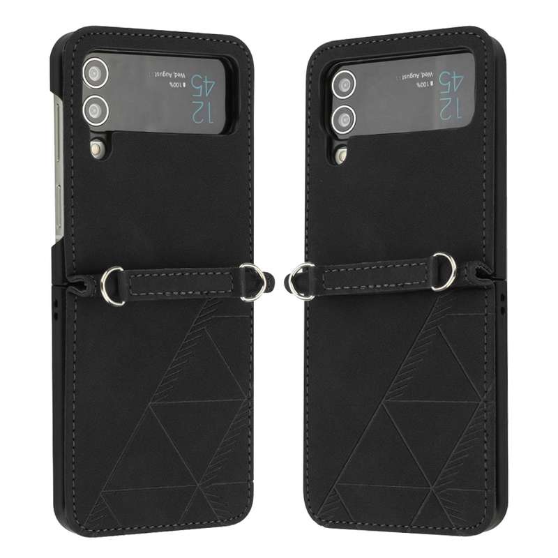 For Samsung Galaxy Z Flip4 3D Embossed Leather Phone Case(Wine Red)