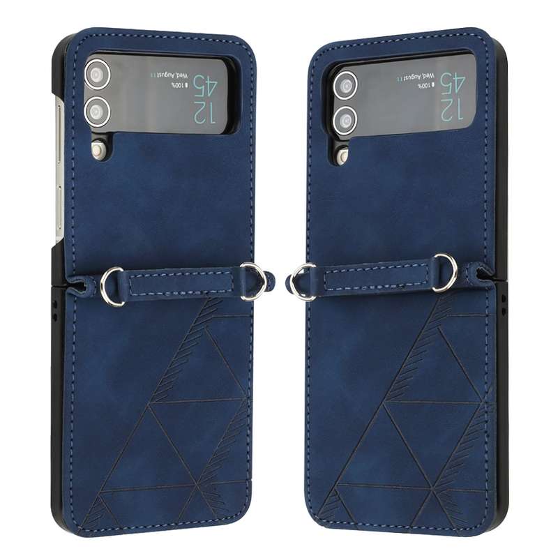 For Samsung Galaxy Z Flip4 3D Embossed Leather Phone Case(Wine Red)