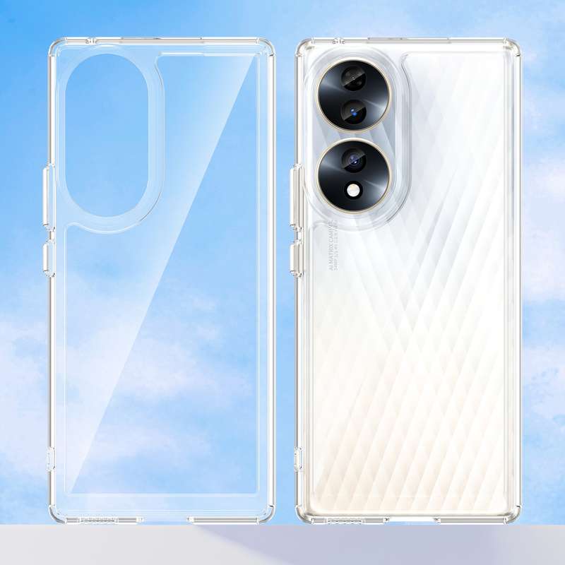 For Honor 70 5G Colorful Series Acrylic + TPU Phone Case(Black)
