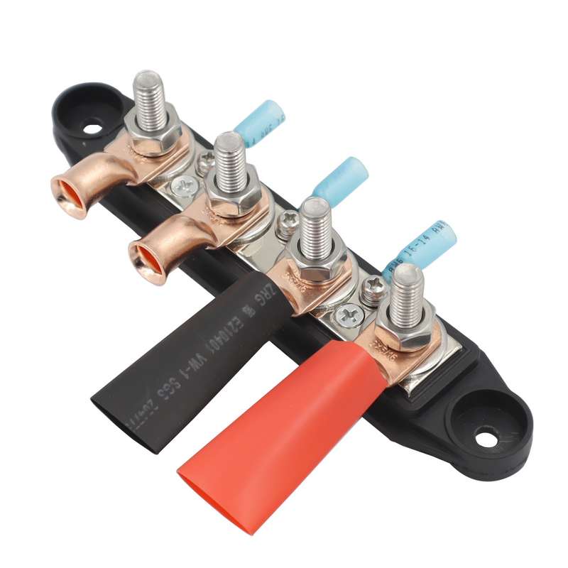 Red M10 Stud RV Ship High Current Power Distribution Terminal Block with Accessories