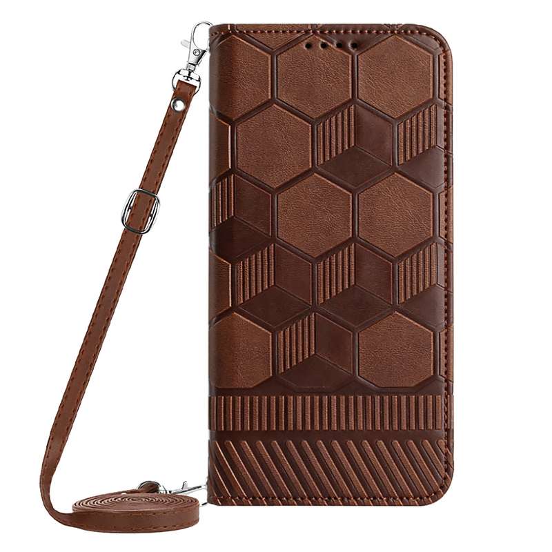 For Samsung Galaxy A73 5G Crossbody Football Texture Magnetic PU Phone Case(Black)