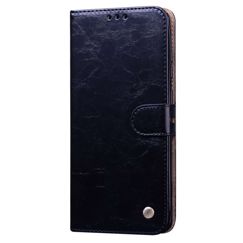 For Galaxy S20 Ultra Business Style Oil Wax Texture Horizontal Flip Leather Case, with Holder & Card