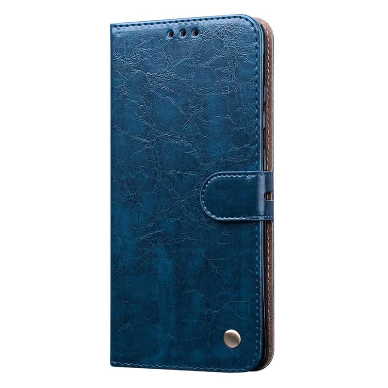 For Galaxy S20 Ultra Business Style Oil Wax Texture Horizontal Flip Leather Case, with Holder & Card