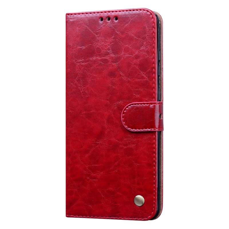 For Galaxy S20 Ultra Business Style Oil Wax Texture Horizontal Flip Leather Case, with Holder & Card