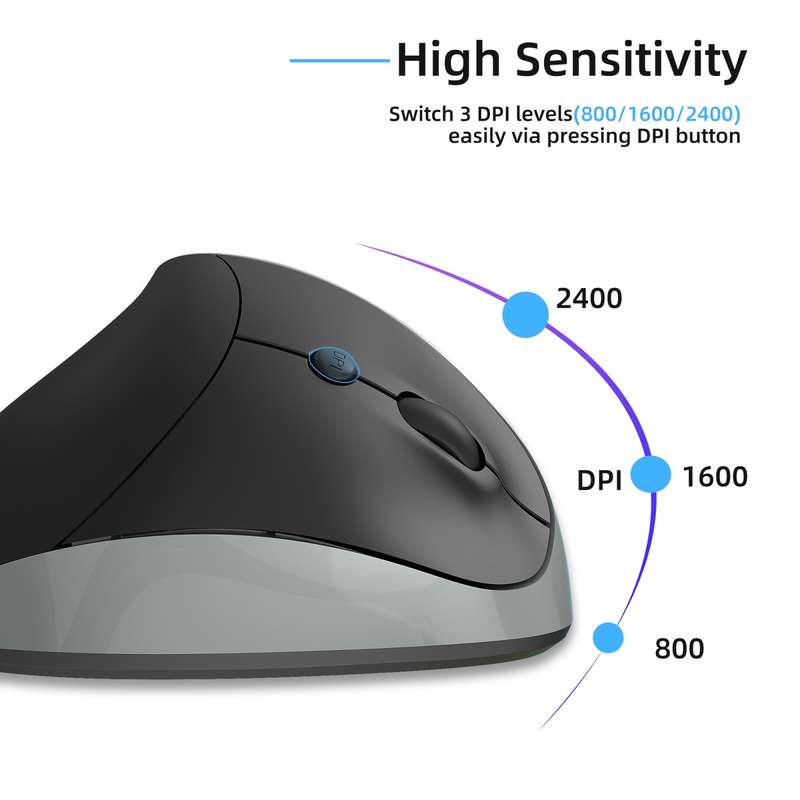 X10 2.4G Wireless Vertical Ergonomic Gaming Mouse(Black)