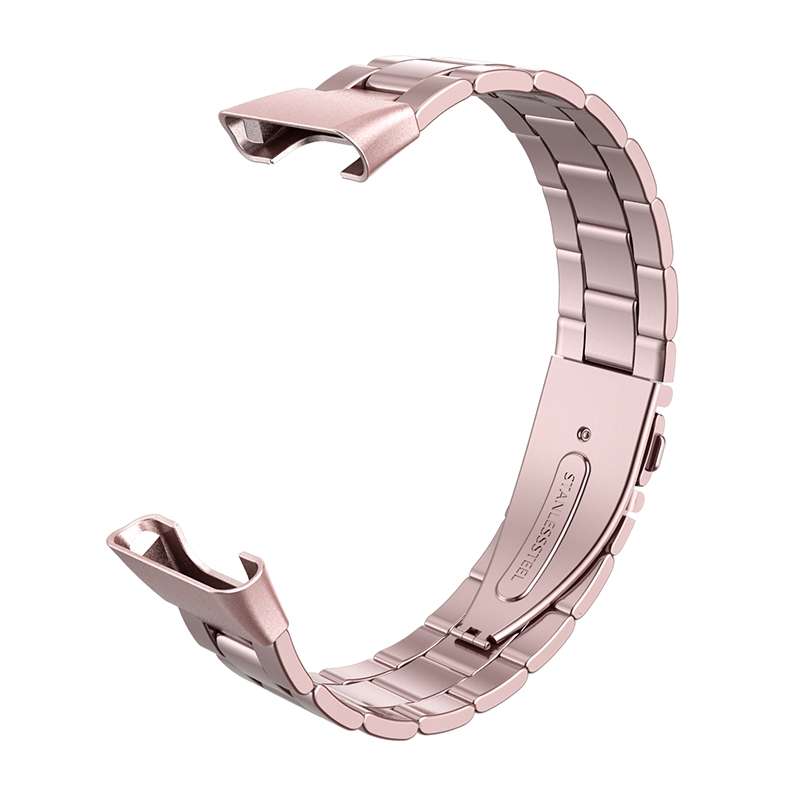 For Xiaomi Mi Band 7 Pro Three-bead Flat Buckle Stainless Steel Watch Band(Black)