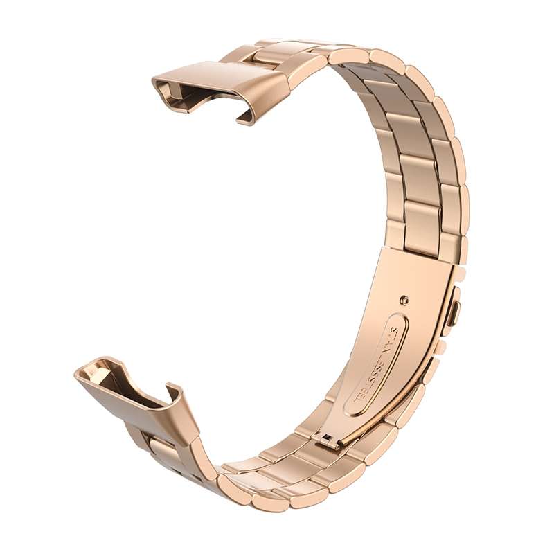 For Xiaomi Mi Band 7 Pro Three-bead Flat Buckle Stainless Steel Watch Band(Black)