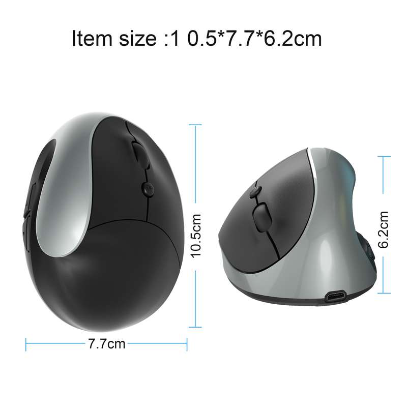 X10 2.4G Wireless Rechargeable Vertical Ergonomic Gaming Mouse(Black)