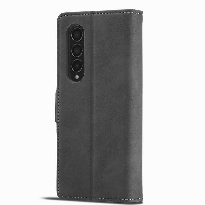 For Samsung Galaxy Z Fold3 5G Forwenw Dual-side Buckle Leather Phone Case(Black)