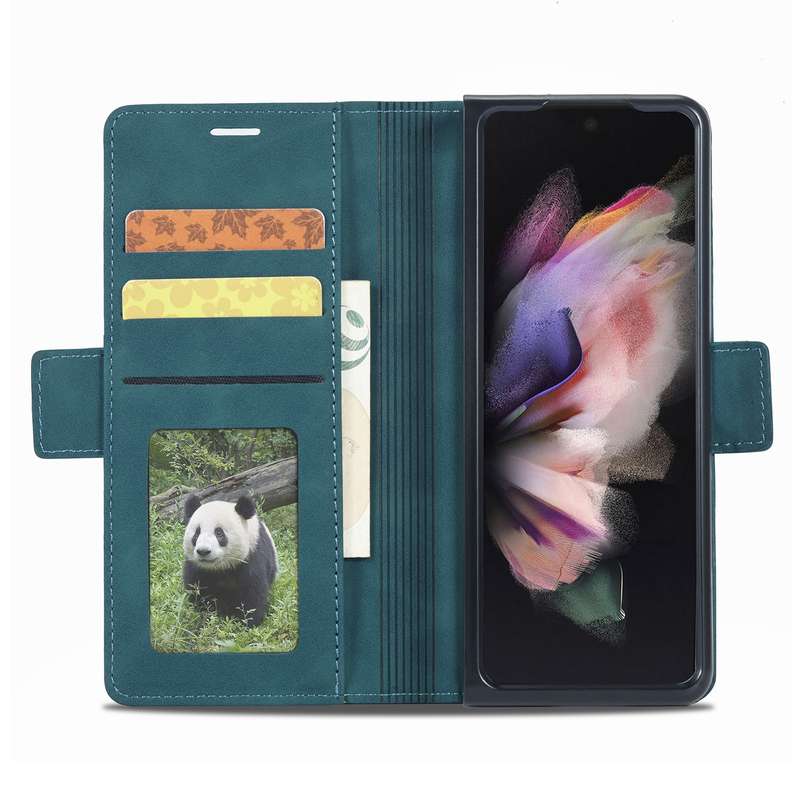 For Samsung Galaxy Z Fold3 5G Forwenw Dual-side Buckle Leather Phone Case(Black)