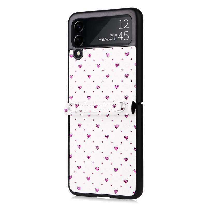For Samsung Galaxy Z Flip3 5G Colorful Love Lanyard Phone Case(Green)