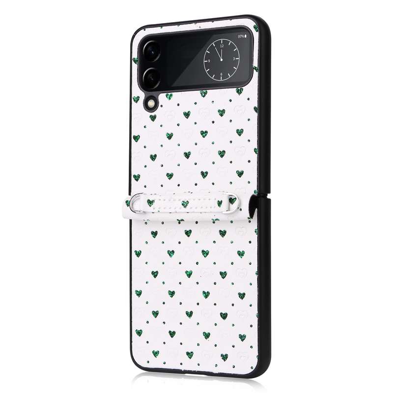 For Samsung Galaxy Z Flip4 5G Colorful Love Lanyard Phone Case(Purple)
