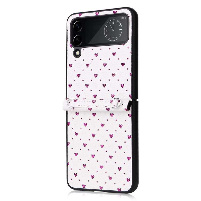 For Samsung Galaxy Z Flip4 5G Colorful Love Lanyard Phone Case(Purple)