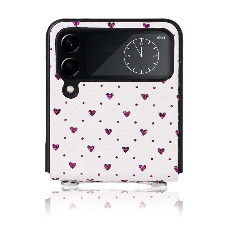 For Samsung Galaxy Z Flip4 5G Colorful Love Lanyard Phone Case(Purple)