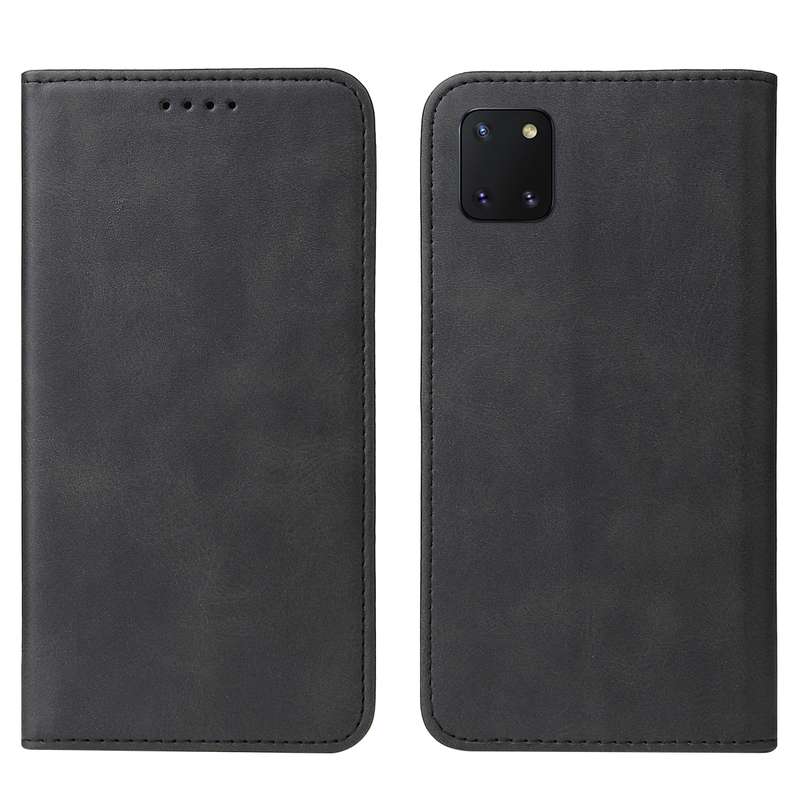 For Samsung Galaxy Note10 Lite / A81 Magnetic Closure Leather Phone Case(Black)