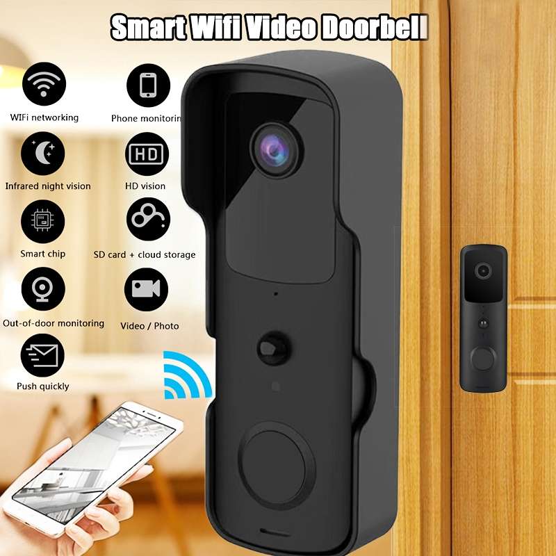 T30 Tuya Smart WIFI Video Doorbell Support Two-way Intercom & Night Vision(Black)