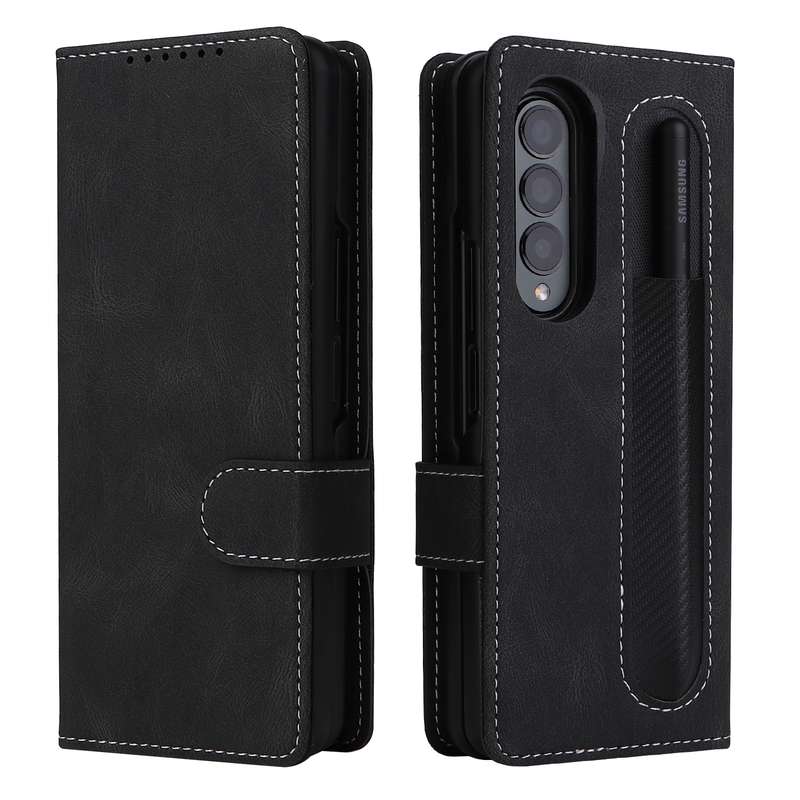 For Samsung Galaxy Z Fold4 5G Detachable Leather Folding Phone Case(Black)