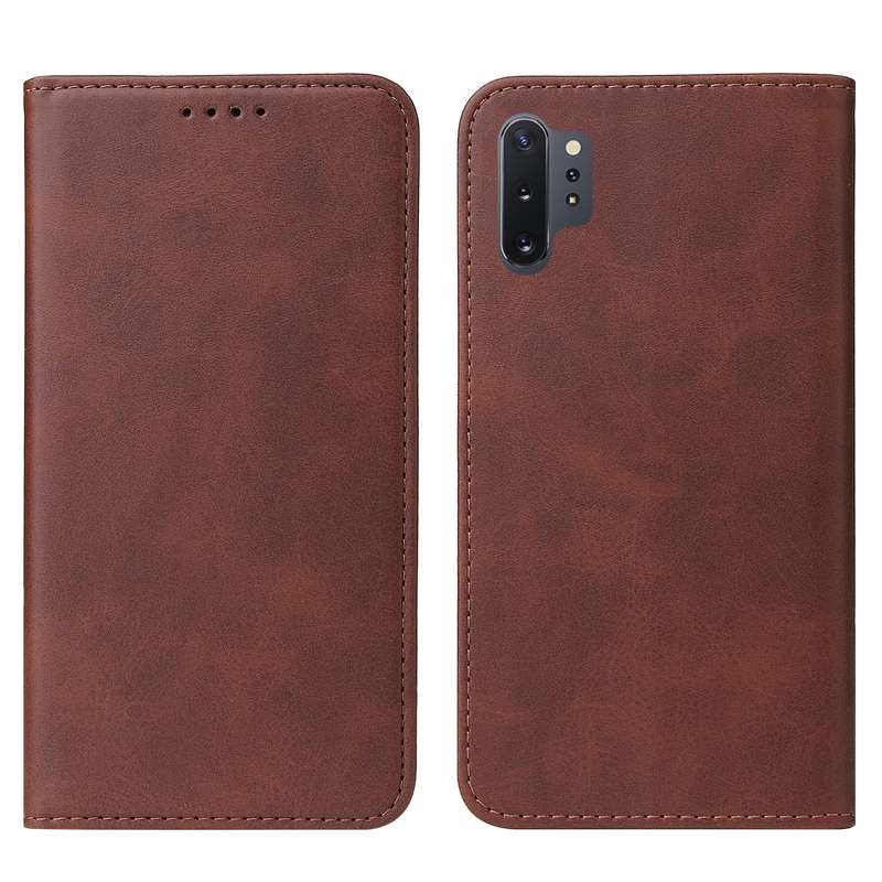 For Samsung Galaxy Note10+ Magnetic Closure Leather Phone Case(Black)