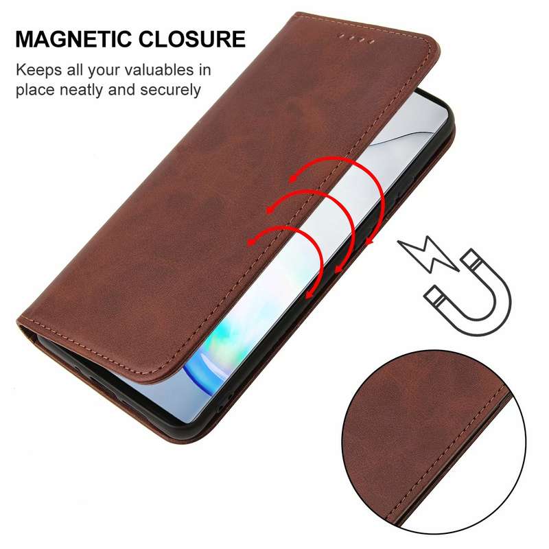 For Samsung Galaxy Note10+ Magnetic Closure Leather Phone Case(Black)