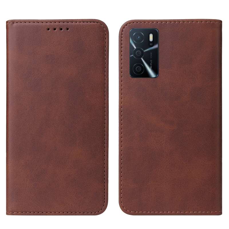 For OPPO A74 5G Magnetic Closure Leather Phone Case(Blue)