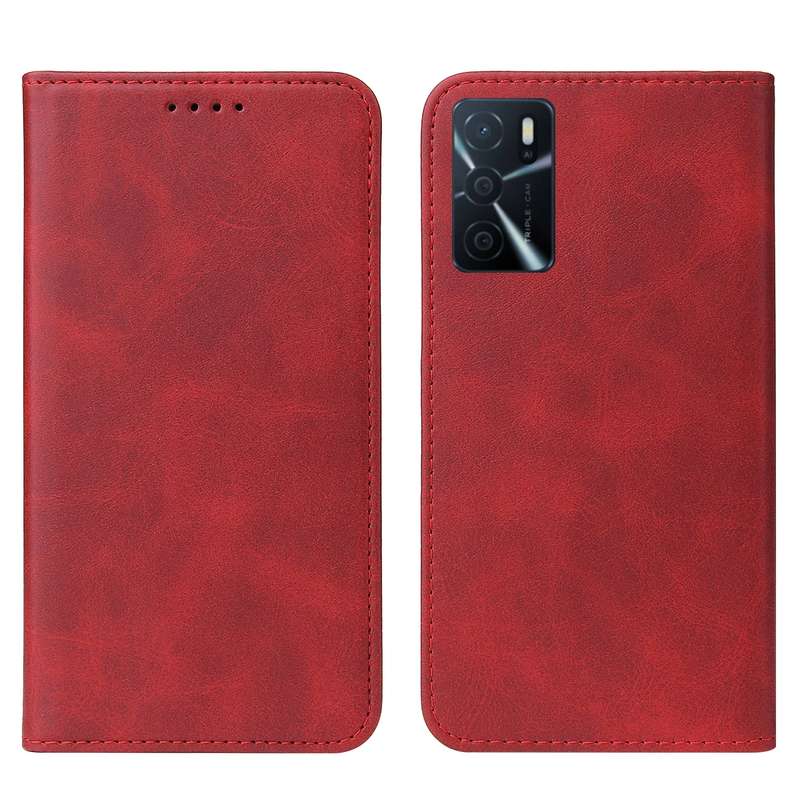 For OPPO A74 5G Magnetic Closure Leather Phone Case(Blue)