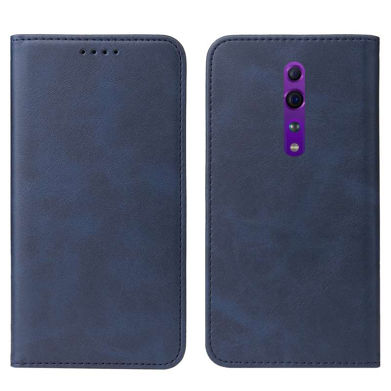For OPPO Reno Z Magnetic Closure Leather Phone Case(Blue)
