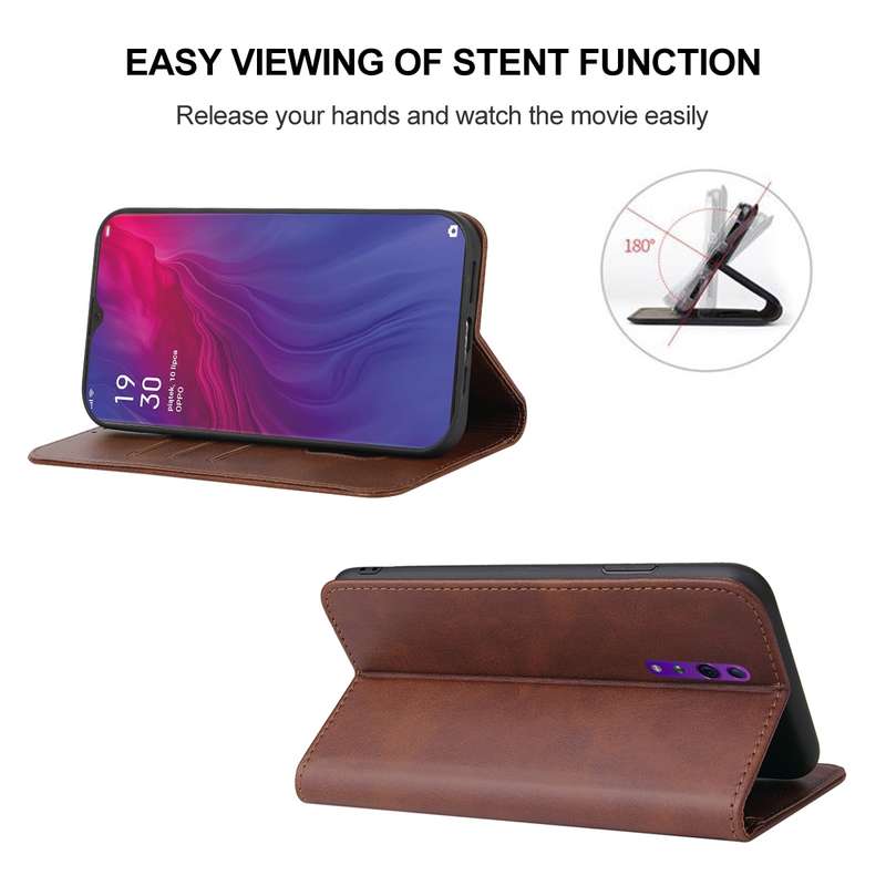For OPPO Reno Z Magnetic Closure Leather Phone Case(Blue)