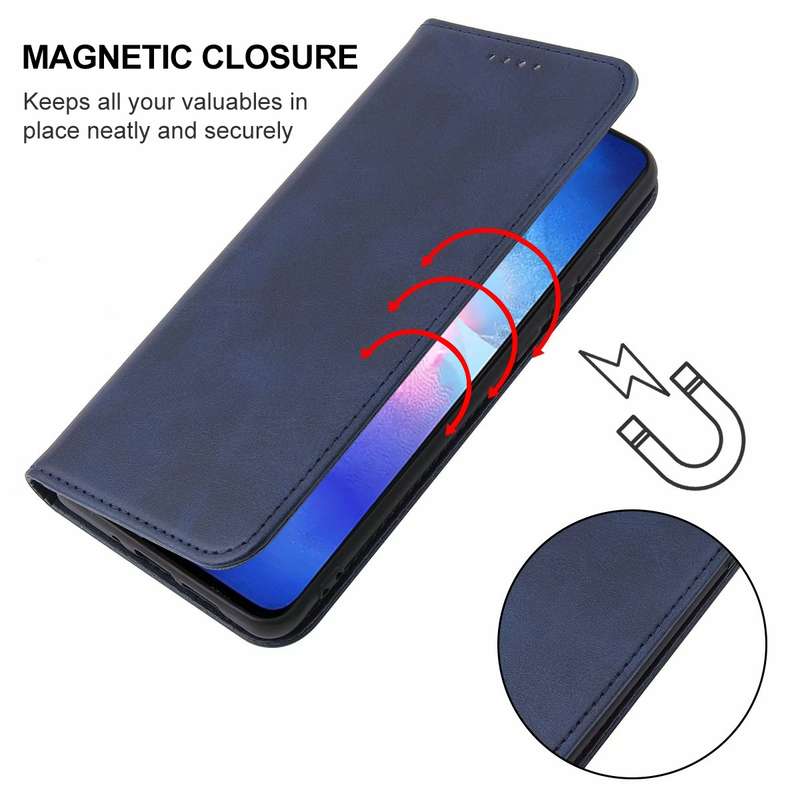 For OPPO Reno5 5G Magnetic Closure Leather Phone Case(Blue)