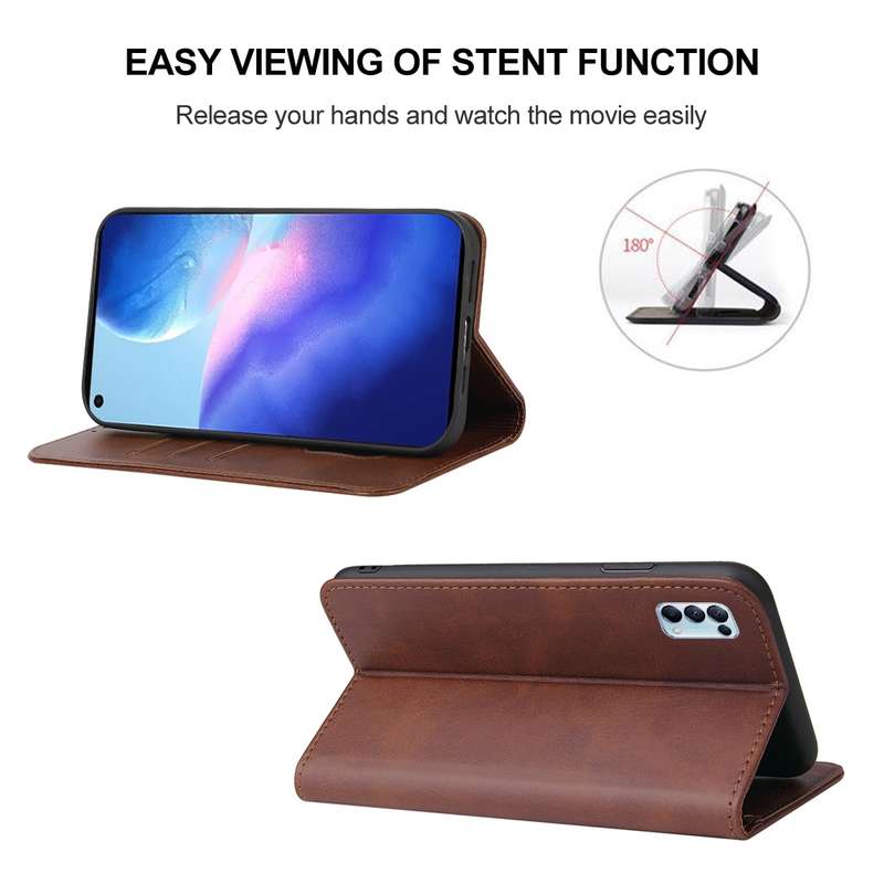 For OPPO Reno5 5G Magnetic Closure Leather Phone Case(Blue)