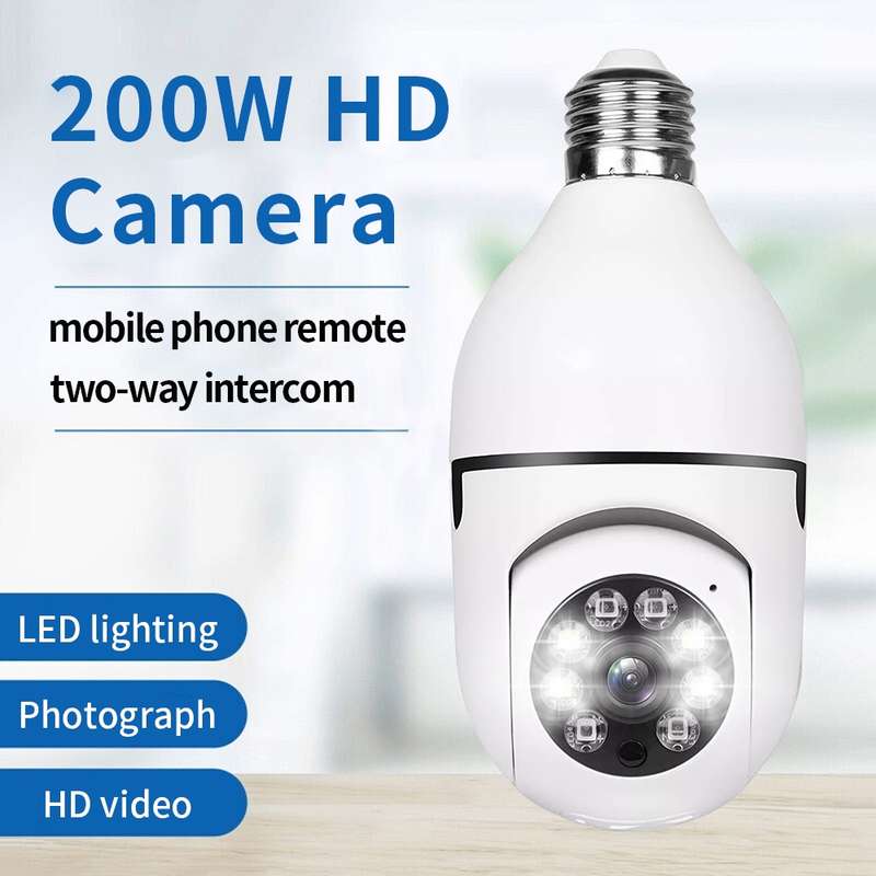 A6 2MP HD Light Bulb WiFi Camera Support Motion Detection/Two-way Audio/Night Vision/TF Card With 8G