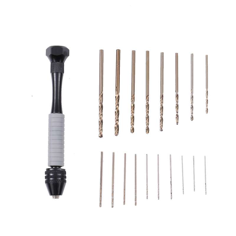 Precision Pin Vise Mini Twist Drill Bits Hand Drill Set, Model:8009