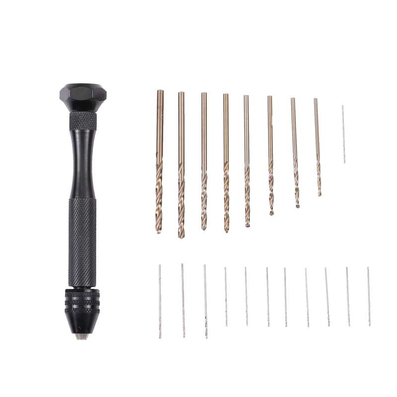 Precision Pin Vise Mini Twist Drill Bits Hand Drill Set, Model:8011