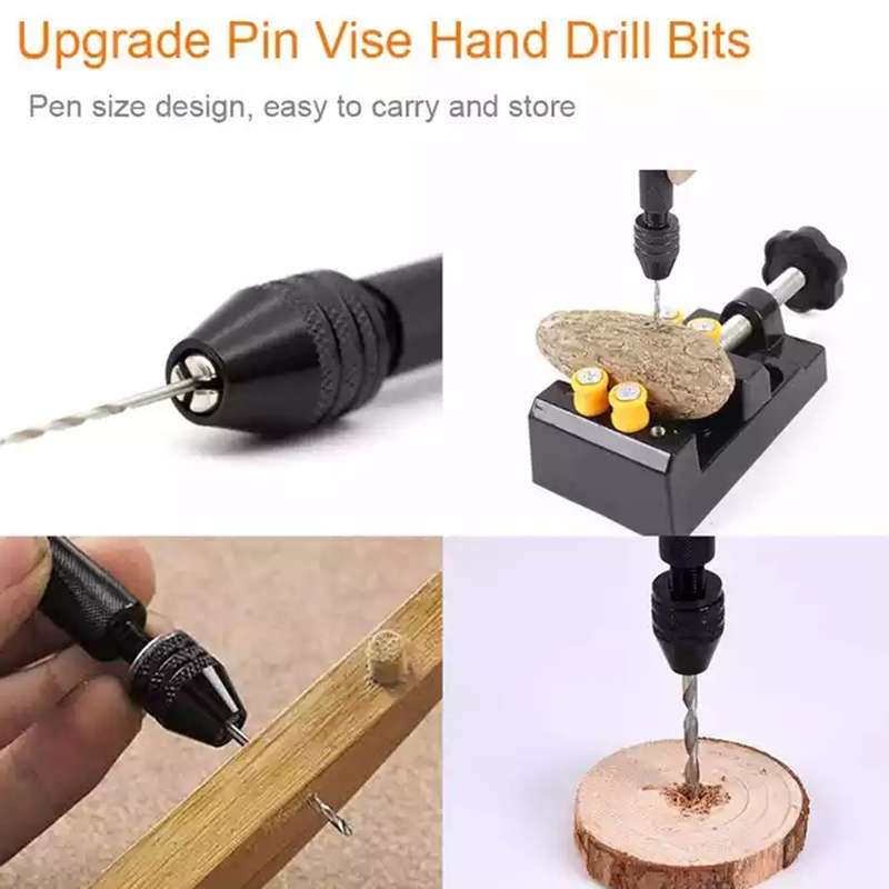 Precision Pin Vise Mini Twist Drill Bits Hand Drill Set, Model:8011