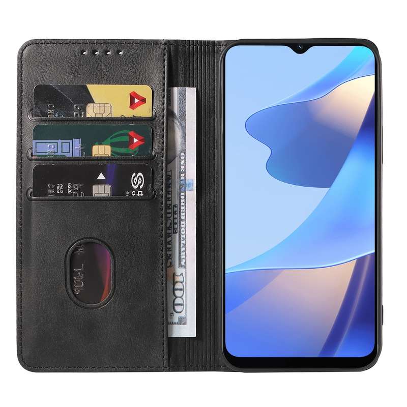 For OPPO A16s Magnetic Closure Leather Phone Case(Brown)