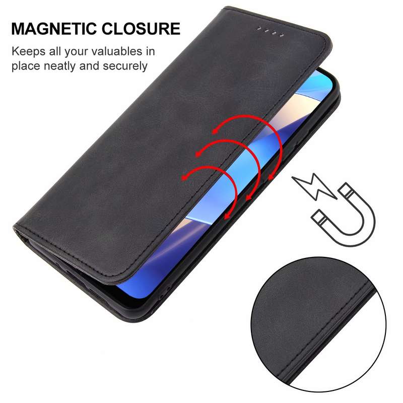 For OPPO A16s Magnetic Closure Leather Phone Case(Brown)