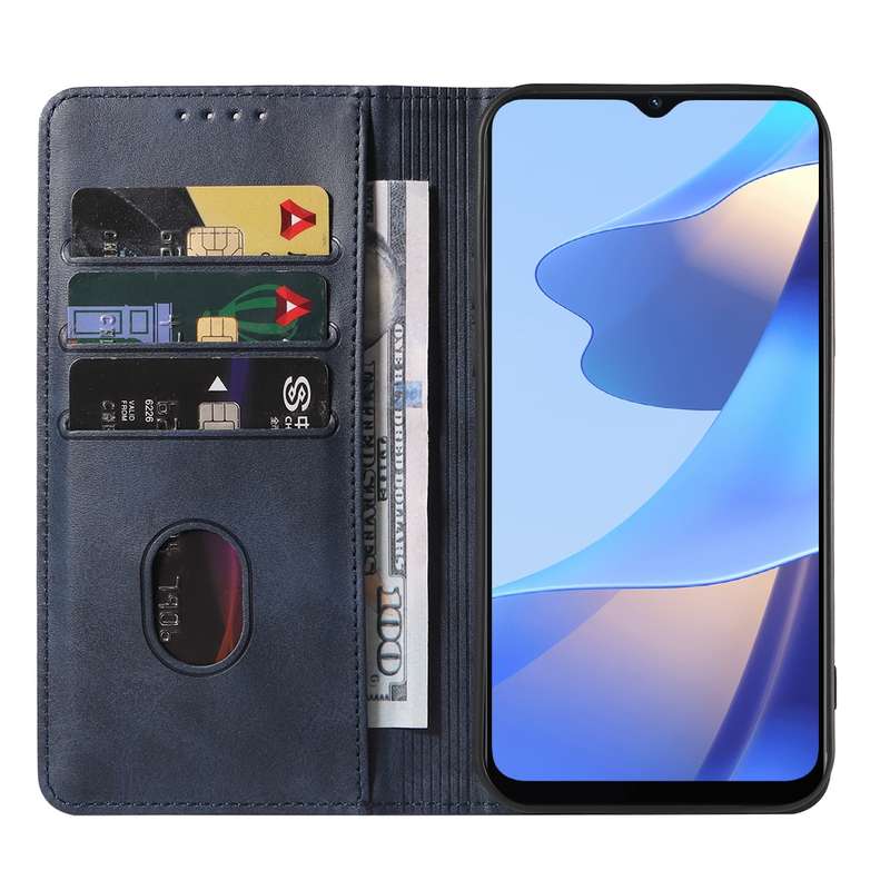 For OPPO A16s Magnetic Closure Leather Phone Case(Brown)