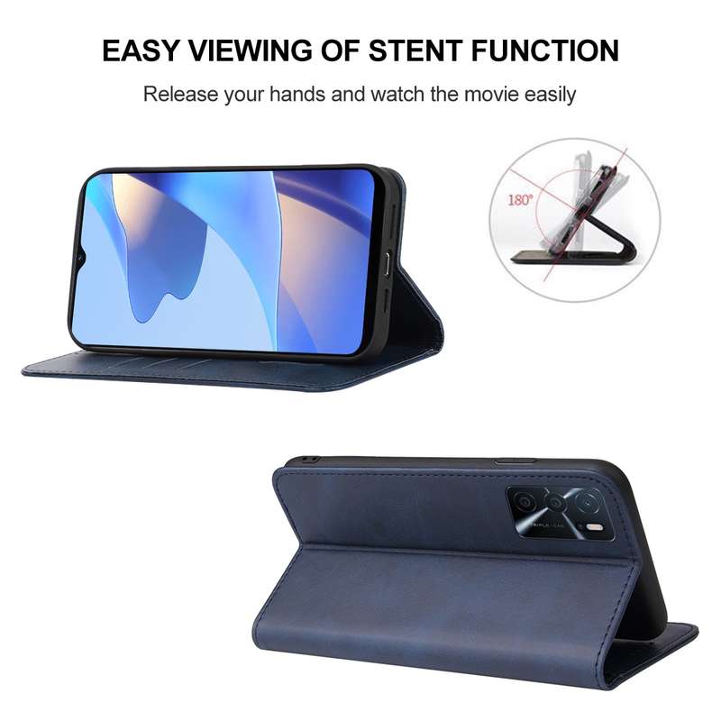 For OPPO A16s Magnetic Closure Leather Phone Case(Brown)