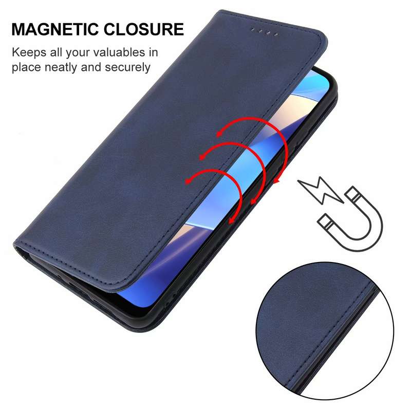 For OPPO A16s Magnetic Closure Leather Phone Case(Brown)