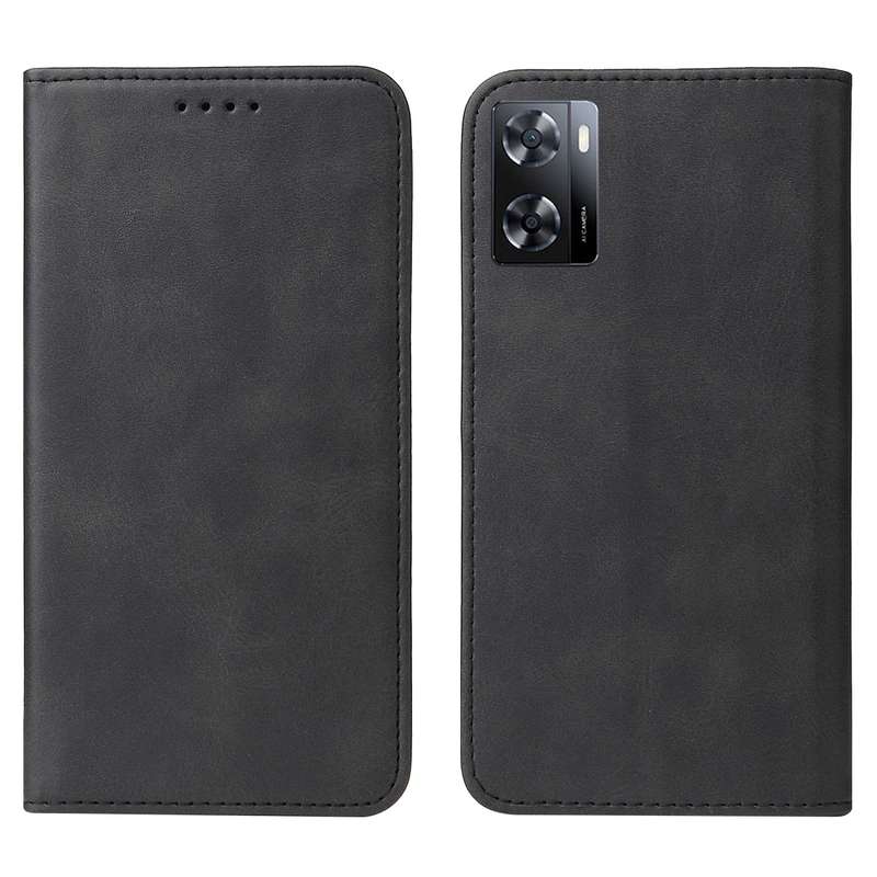 For OPPO A57 4G Magnetic Closure Leather Phone Case(Brown)
